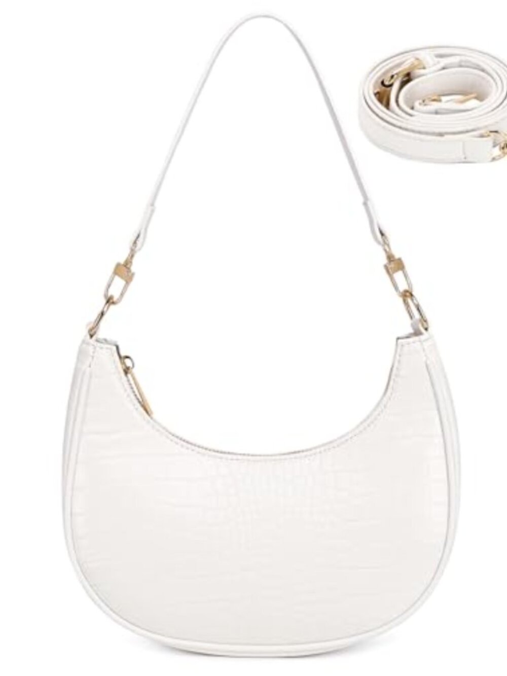 Small PU Leather Shoulder Bag Y2K Handbag with Gold Chain Crossbody